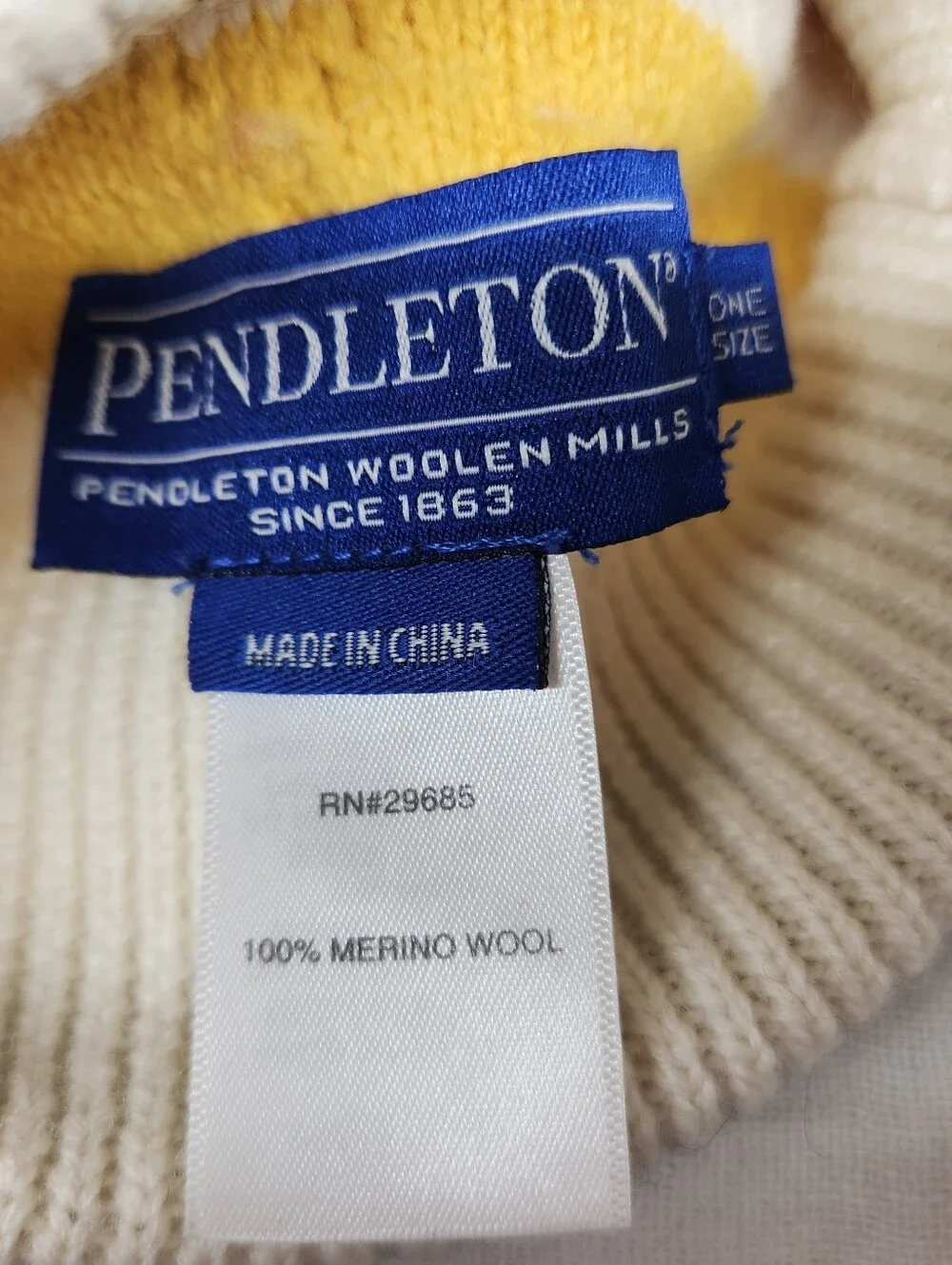 Pendleton Youth OS Merino Wool Striped Knit Beanie (Flaws)